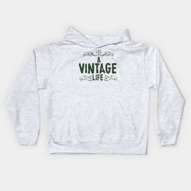 A Vintage Life- Green and White Swirl Kids Hoodie by Avintagelife13